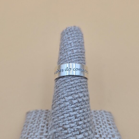 Size 6.75 Sterling Silver Wishes Do Come True Band Ring A5267 - Picture 1 of 7
